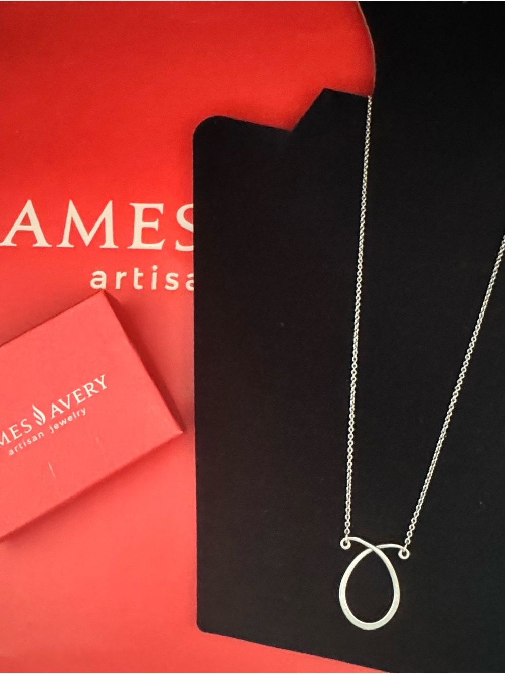 James Avery Polished Silver Loop Charm Pendant Necklace